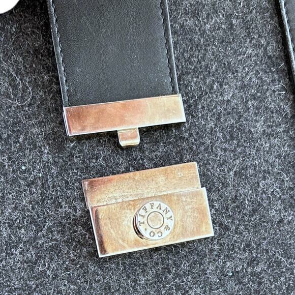 Tiffany & Co Smooth Leather & Grey Wool Conner Slim Tote Laptop Bag Authentic - Picture 7 of 10